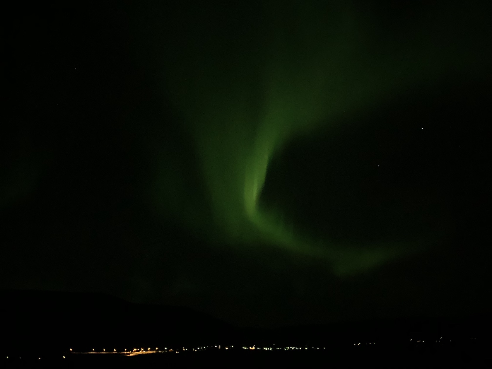 Aurora Borealis. Missed the one in Norway but caught this in Iceland.